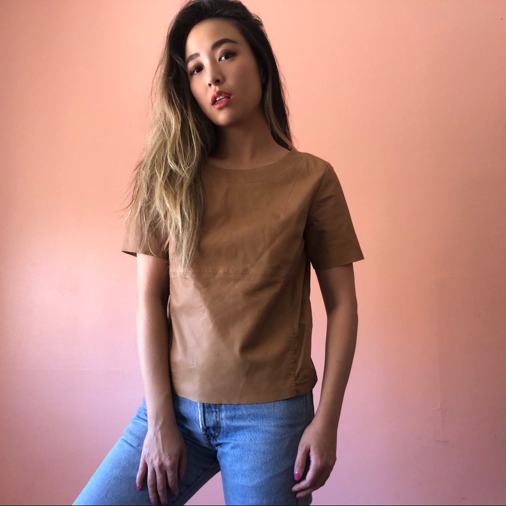 H&M Nude Leather Top